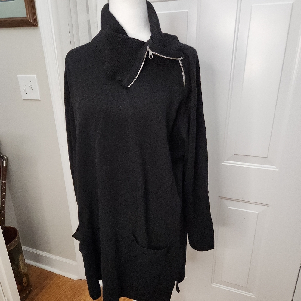 Eight Eight Eight Long Sleeve Zip Cowl Neck Sweater Size 1X Plus